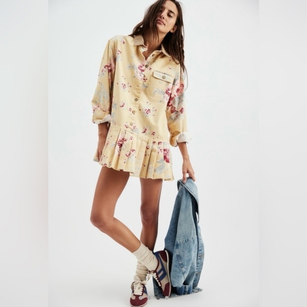 Free People Connor Printed Mini Dress  Size XS New Without Tags
